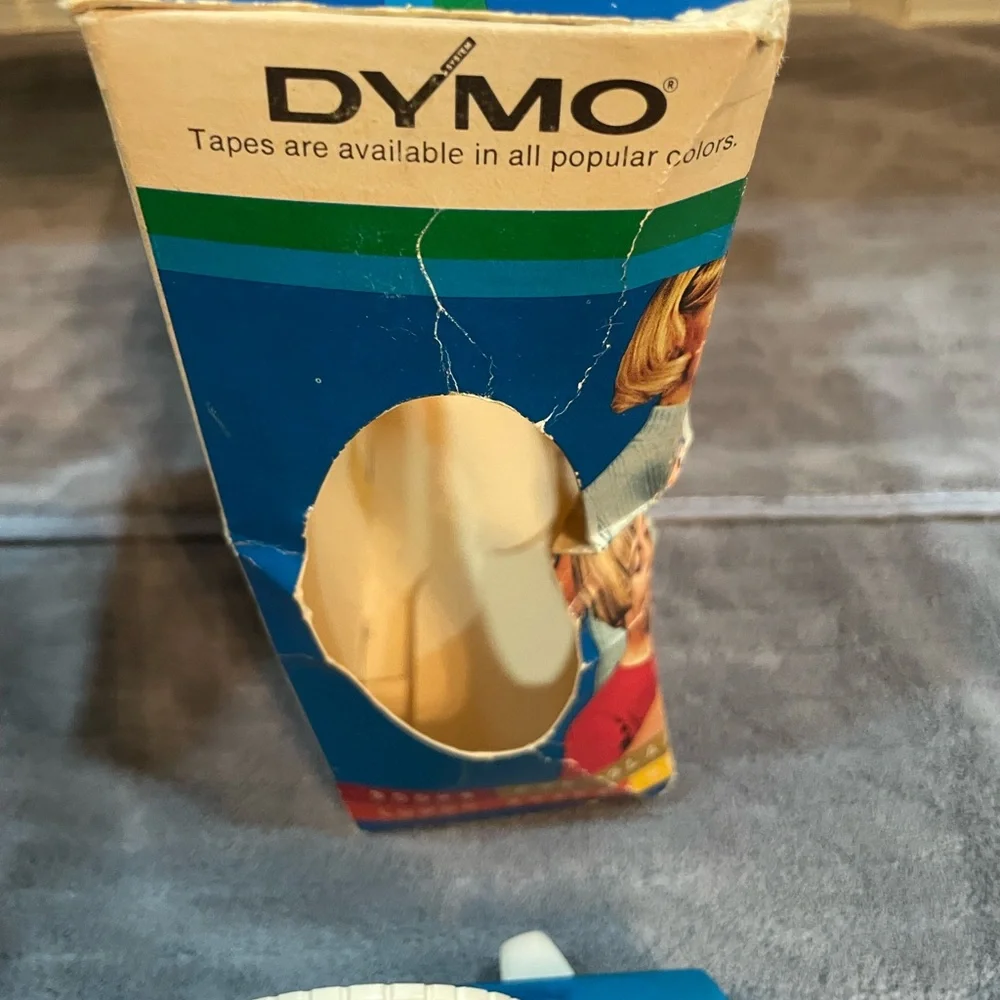 Vintage DYMO Home Label Maker 1970's Model 1800 Blue Teal Original With Box